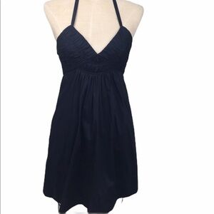 NWT BCBG woven stretch cotton halter dress